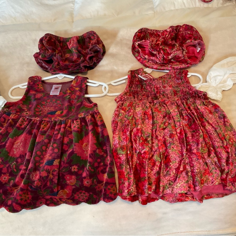Lot of 4 Cornelloki Sleeveless Girl Dresses w/ bottoms, petticoat and outfit